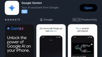 تطبيق Gemini الجديد على iOS