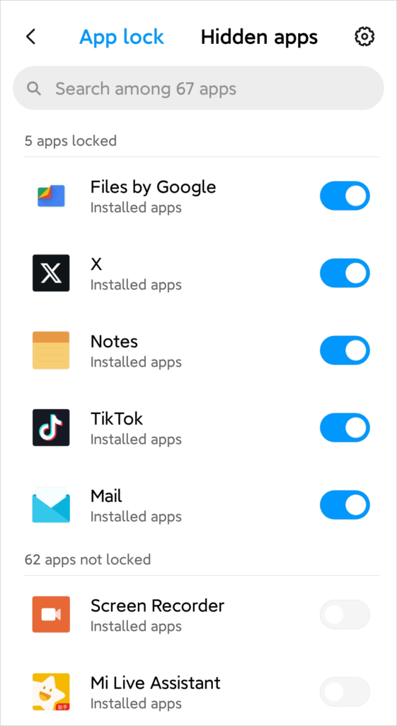قفل التطبيقات