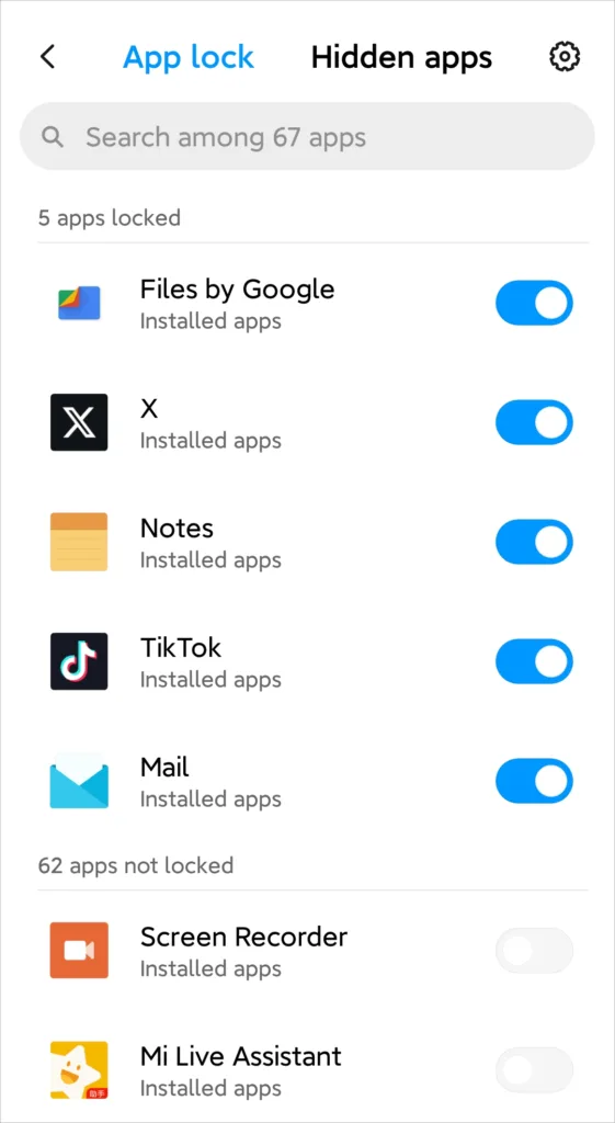 قفل التطبيقات