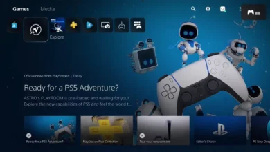 متصفح الإنترنت على PS5
